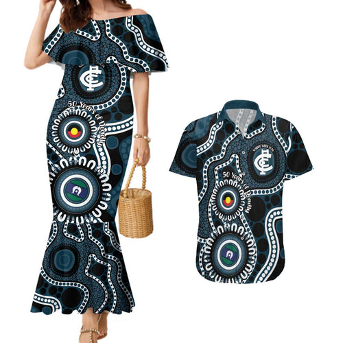 Carlton NAIDOC Week 2026 Personalised Couples Matching Mermaid Dress and Hawaiian Shirt 50 Years of Deadly Aboriginal Art