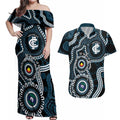 Carlton NAIDOC Week 2026 Personalised Couples Matching Off Shoulder Maxi Dress and Hawaiian Shirt 50 Years of Deadly Aboriginal Art