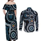 Carlton NAIDOC Week 2026 Personalised Couples Matching Off Shoulder Maxi Dress and Long Sleeve Button Shirt 50 Years of Deadly Aboriginal Art