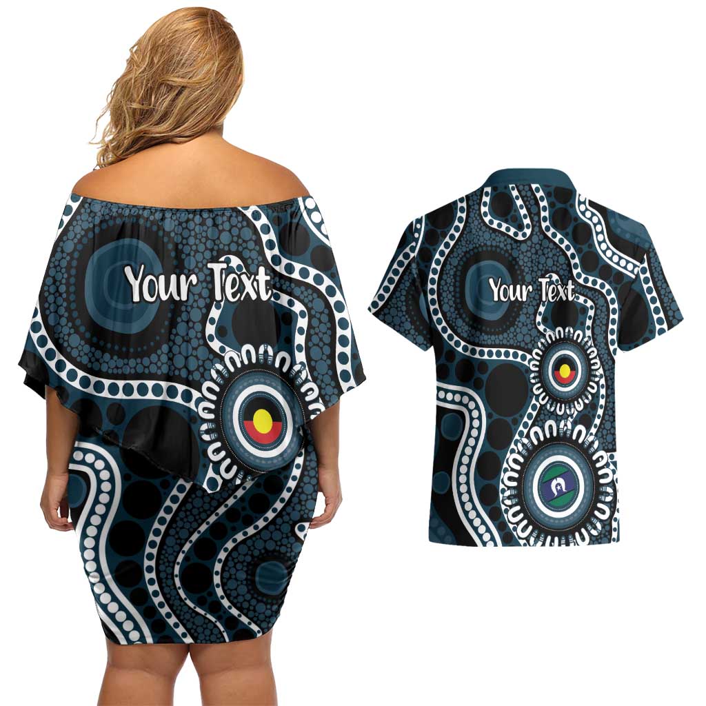 Carlton NAIDOC Week 2026 Personalised Couples Matching Off Shoulder Short Dress and Hawaiian Shirt 50 Years of Deadly Aboriginal Art
