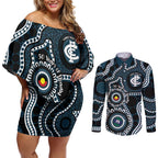 Carlton NAIDOC Week 2026 Personalised Couples Matching Off Shoulder Short Dress and Long Sleeve Button Shirt 50 Years of Deadly Aboriginal Art