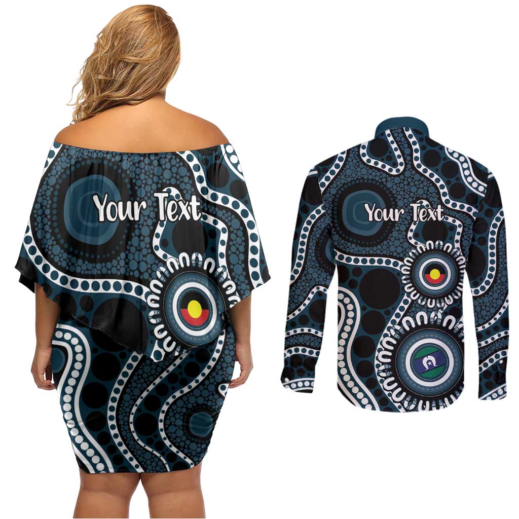 Carlton NAIDOC Week 2026 Personalised Couples Matching Off Shoulder Short Dress and Long Sleeve Button Shirt 50 Years of Deadly Aboriginal Art
