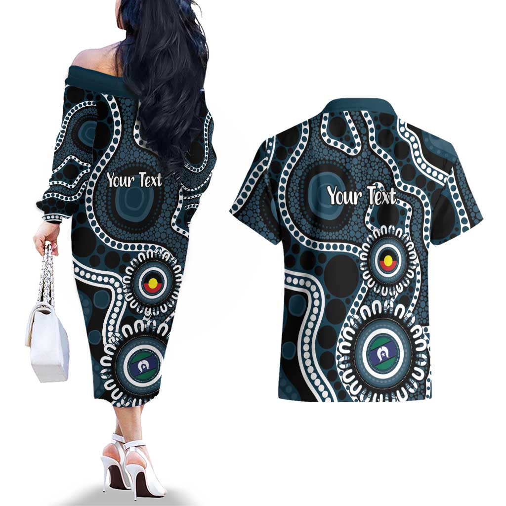 Carlton NAIDOC Week 2026 Personalised Couples Matching Off The Shoulder Long Sleeve Dress and Hawaiian Shirt 50 Years of Deadly Aboriginal Art