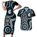Carlton NAIDOC Week 2026 Personalised Couples Matching Short Sleeve Bodycon Dress and Hawaiian Shirt 50 Years of Deadly Aboriginal Art