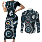 Carlton NAIDOC Week 2026 Personalised Couples Matching Short Sleeve Bodycon Dress and Long Sleeve Button Shirt 50 Years of Deadly Aboriginal Art