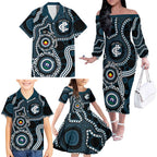 Carlton NAIDOC Week 2026 Personalised Family Matching Off The Shoulder Long Sleeve Dress and Hawaiian Shirt 50 Years of Deadly Aboriginal Art