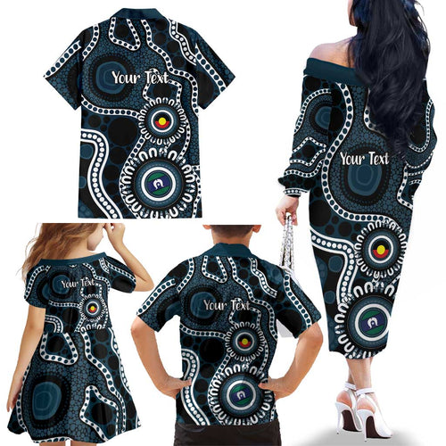 Carlton NAIDOC Week 2026 Personalised Family Matching Off The Shoulder Long Sleeve Dress and Hawaiian Shirt 50 Years of Deadly Aboriginal Art
