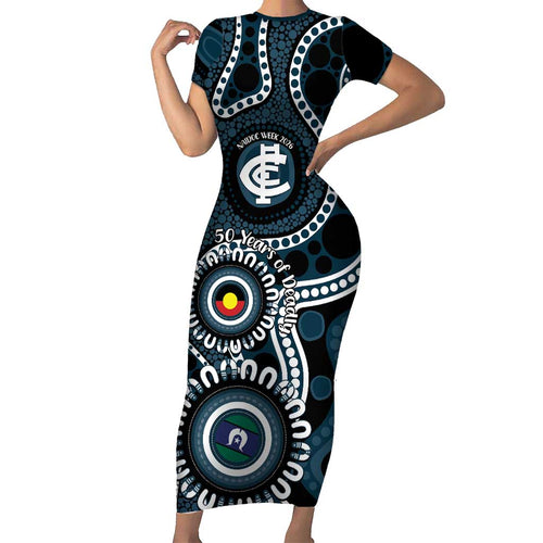 Carlton NAIDOC Week 2026 Personalised Family Matching Short Sleeve Bodycon Dress and Hawaiian Shirt 50 Years of Deadly Aboriginal Art