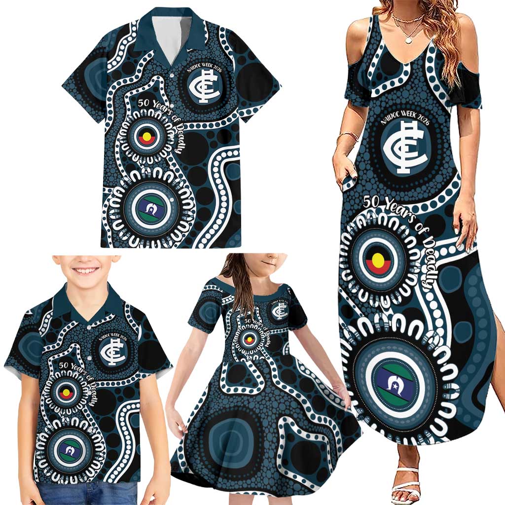 Carlton NAIDOC Week 2026 Personalised Family Matching Summer Maxi Dress and Hawaiian Shirt 50 Years of Deadly Aboriginal Art