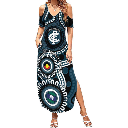 Carlton NAIDOC Week 2026 Personalised Family Matching Summer Maxi Dress and Hawaiian Shirt 50 Years of Deadly Aboriginal Art