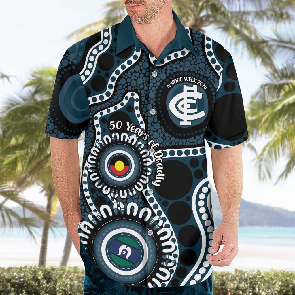 Carlton NAIDOC Week 2026 Personalised Hawaiian Shirt 50 Years of Deadly Aboriginal Art