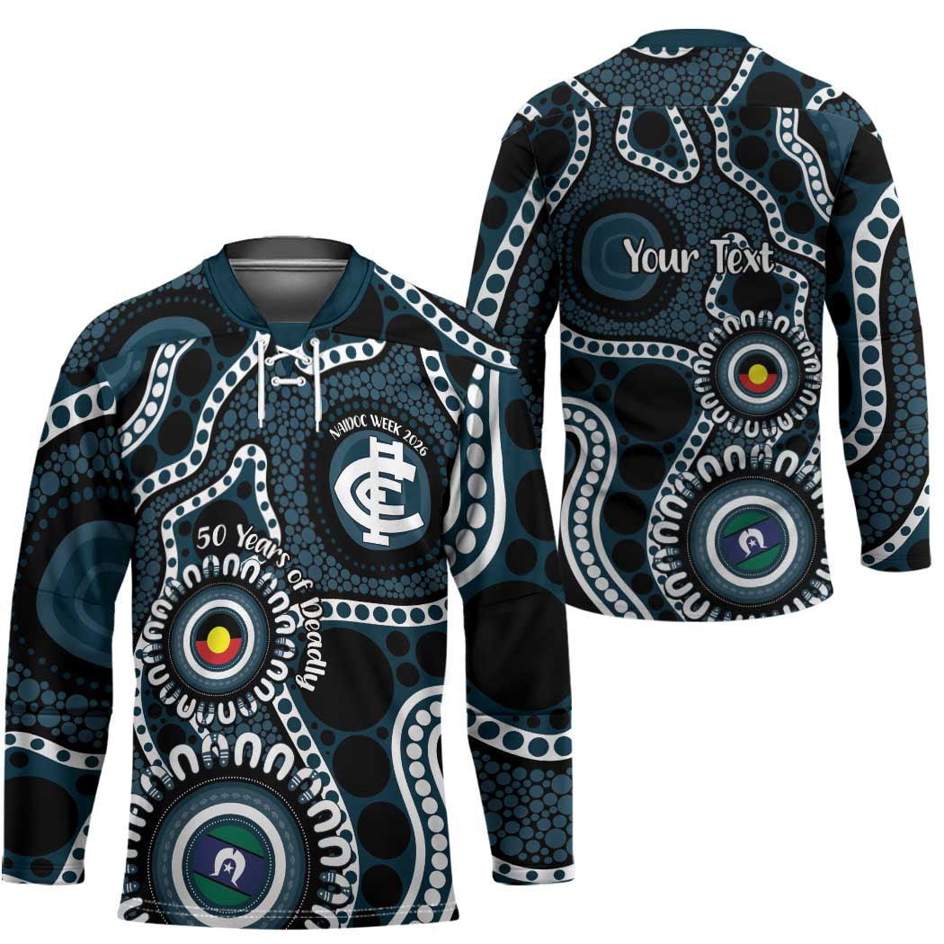 Carlton NAIDOC Week 2026 Personalised Hockey Jersey 50 Years of Deadly Aboriginal Art