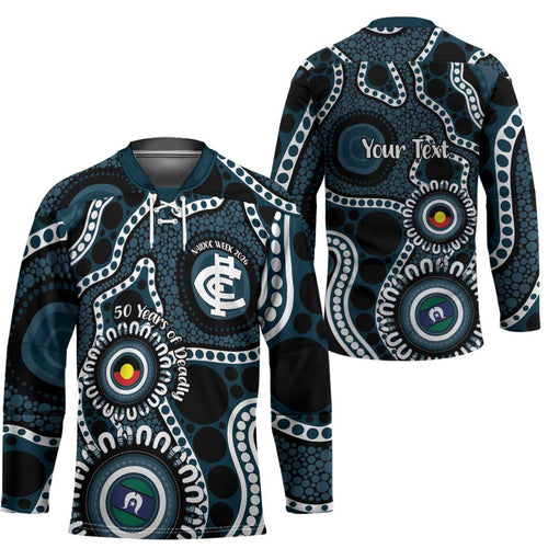 Carlton NAIDOC Week 2026 Personalised Hockey Jersey 50 Years of Deadly Aboriginal Art