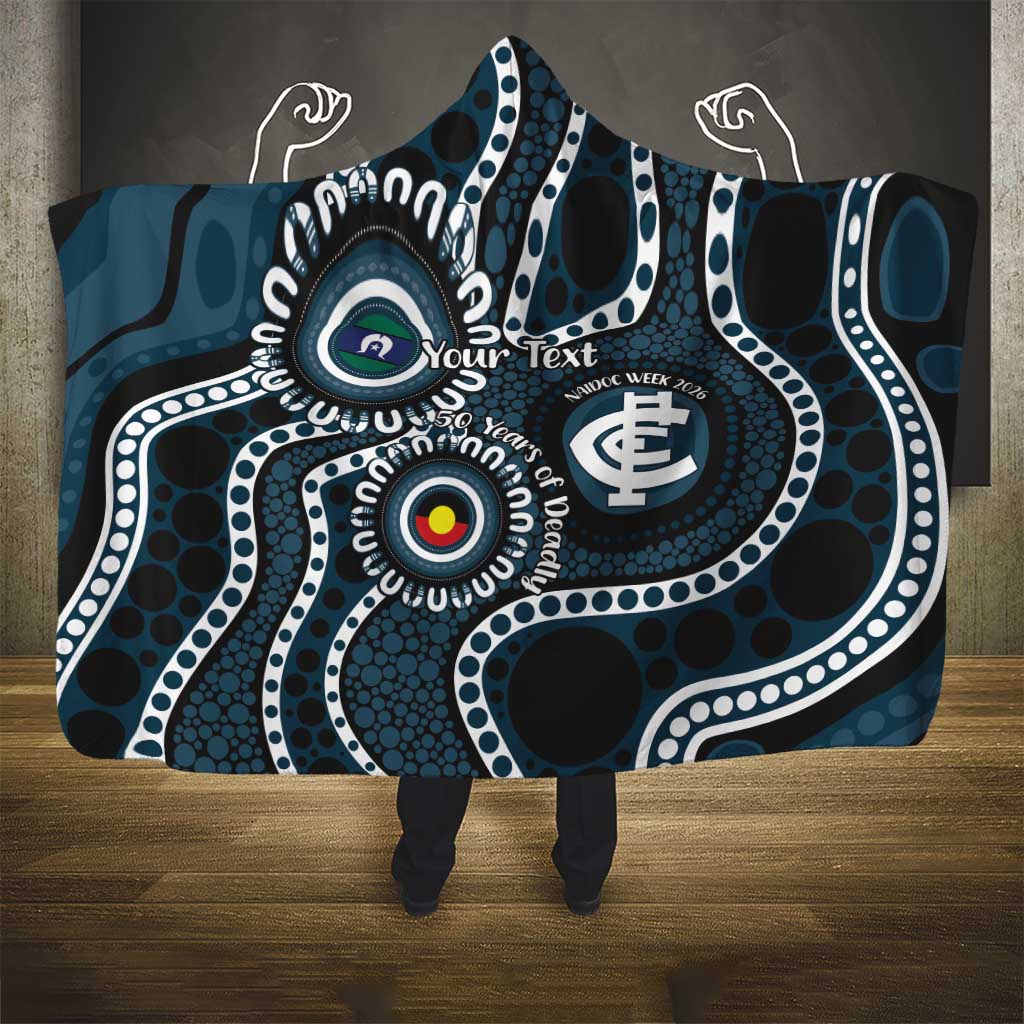 Carlton NAIDOC Week 2026 Personalised Hooded Blanket 50 Years of Deadly Aboriginal Art
