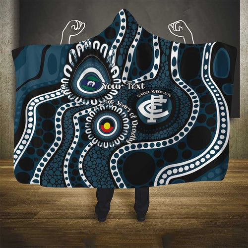 Carlton NAIDOC Week 2026 Personalised Hooded Blanket 50 Years of Deadly Aboriginal Art