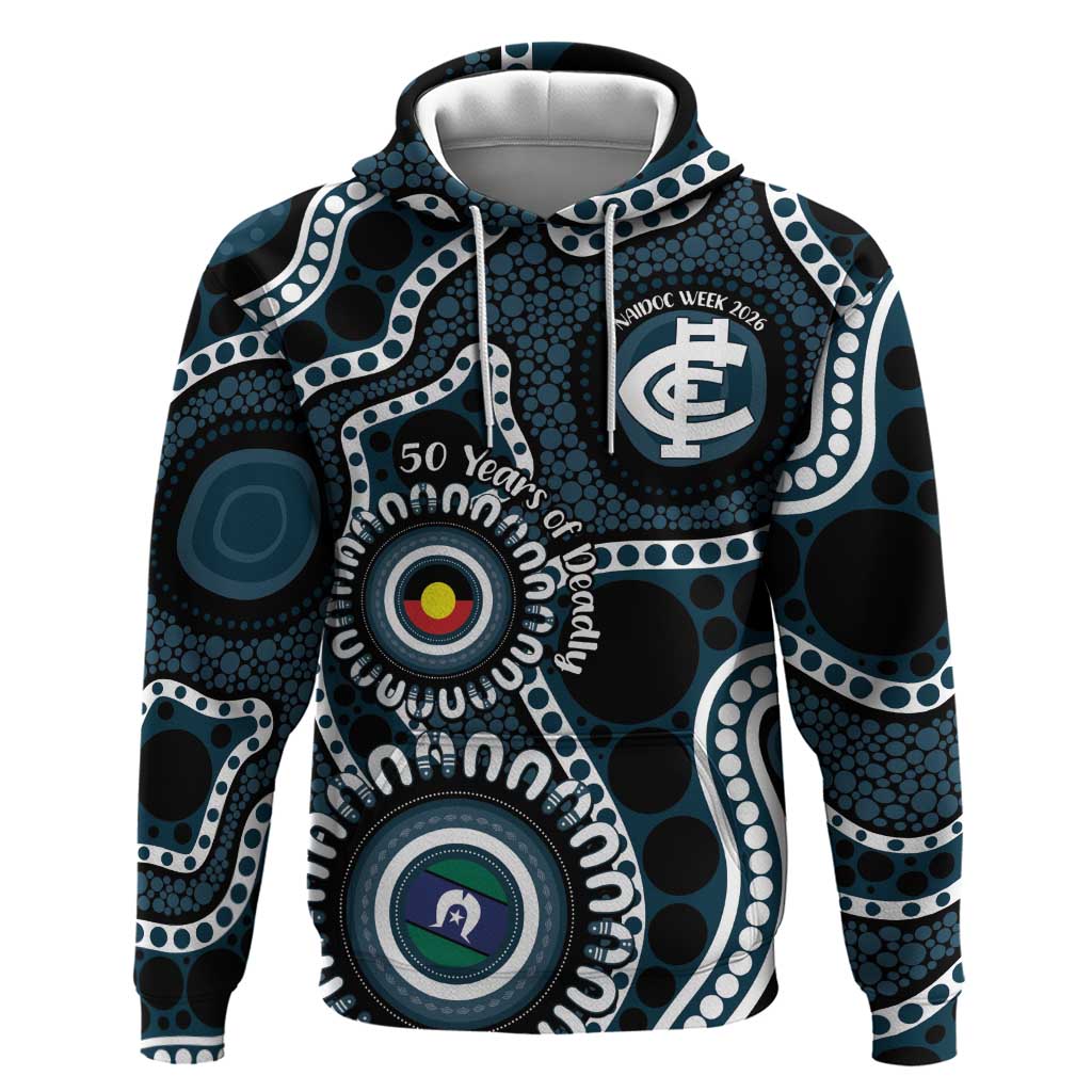 Carlton NAIDOC Week 2026 Personalised Hoodie 50 Years of Deadly Aboriginal Art