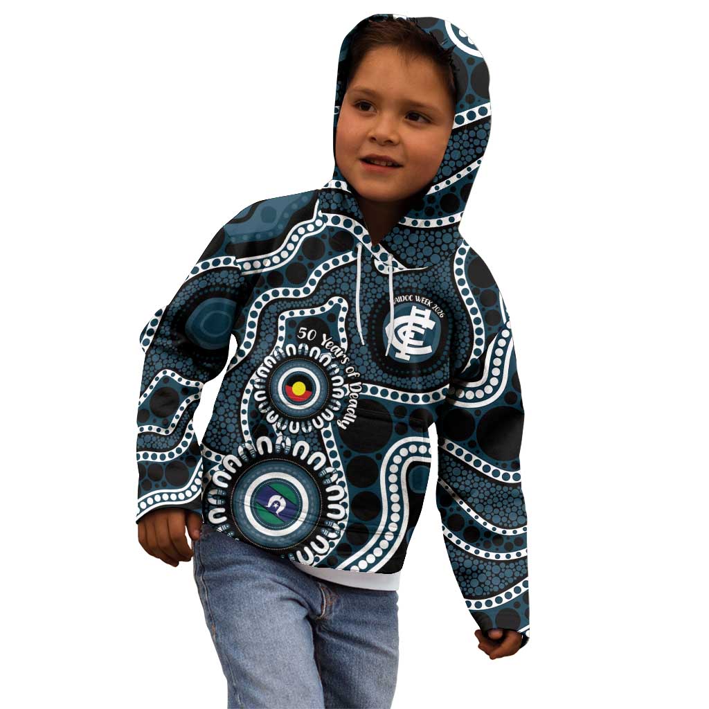 Carlton NAIDOC Week 2026 Personalised Kid Hoodie 50 Years of Deadly Aboriginal Art