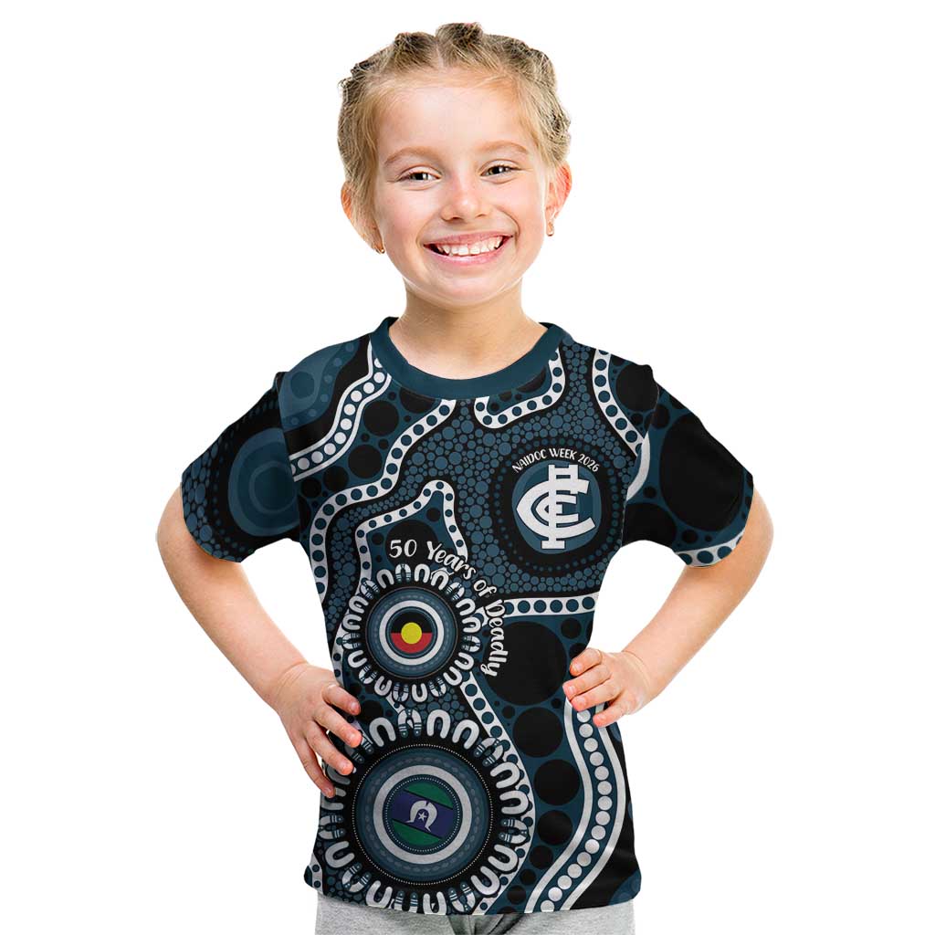 Carlton NAIDOC Week 2026 Personalised Kid T Shirt 50 Years of Deadly Aboriginal Art
