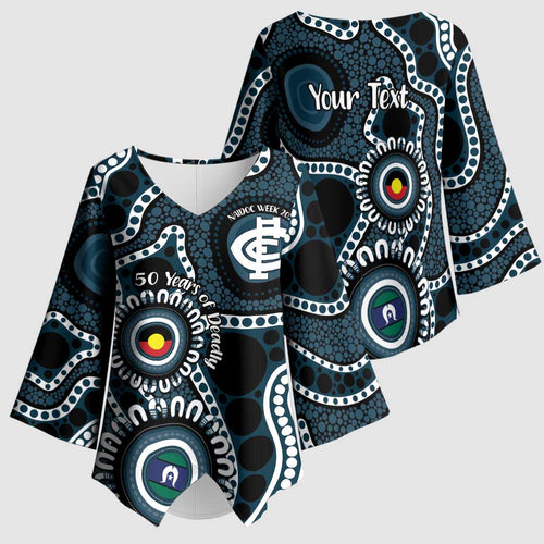 Carlton NAIDOC Week 2026 Personalised Kimono Sleeve Blouse 50 Years of Deadly Aboriginal Art