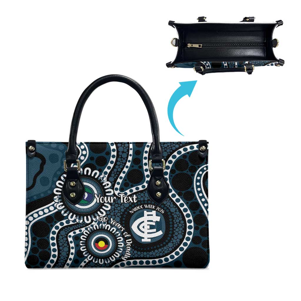 Carlton NAIDOC Week 2026 Personalised Leather Bag 50 Years of Deadly Aboriginal Art