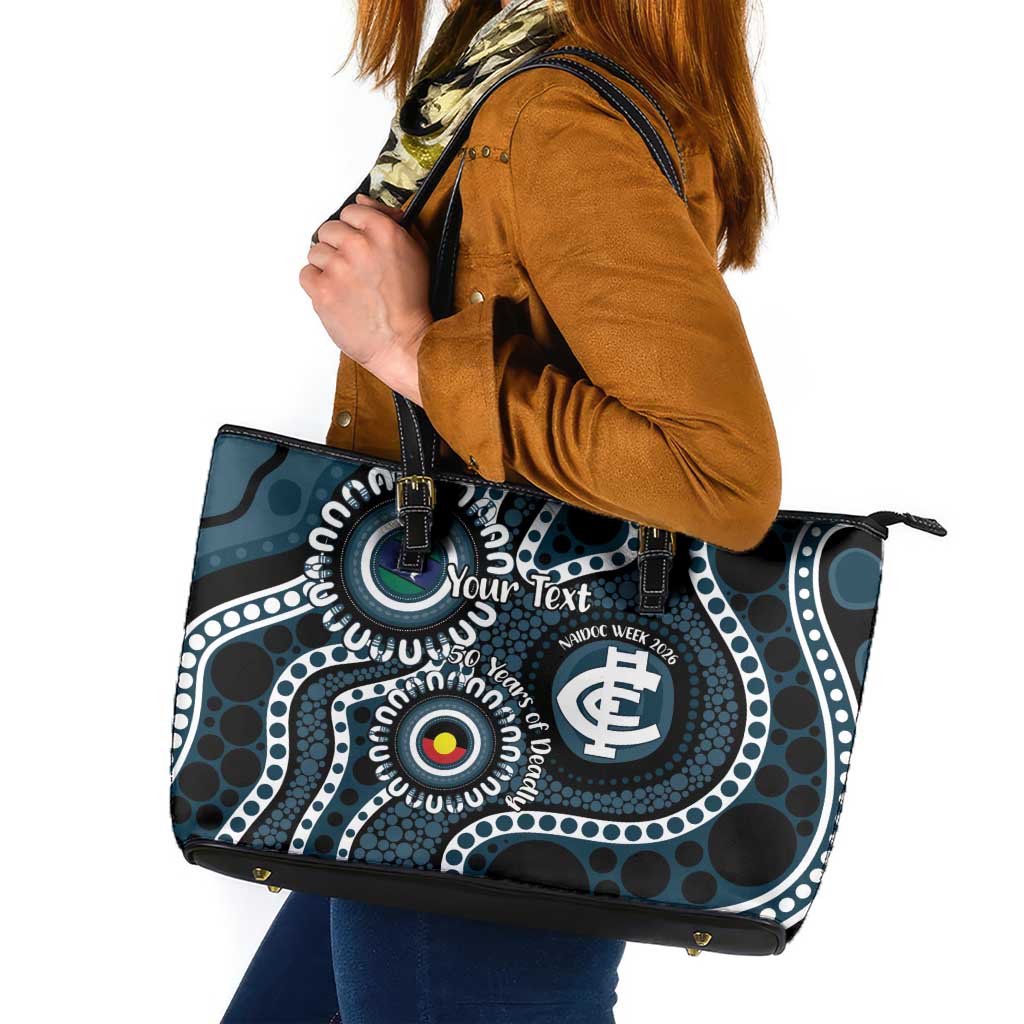 Carlton NAIDOC Week 2026 Personalised Leather Tote Bag 50 Years of Deadly Aboriginal Art