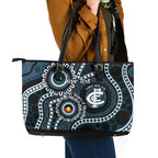 Carlton NAIDOC Week 2026 Personalised Leather Tote Bag 50 Years of Deadly Aboriginal Art