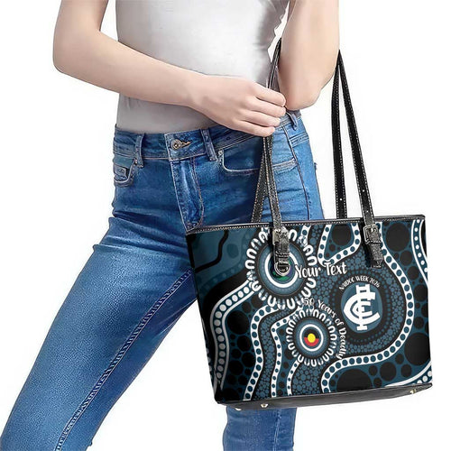 Carlton NAIDOC Week 2026 Personalised Leather Tote Bag 50 Years of Deadly Aboriginal Art