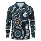Carlton NAIDOC Week 2026 Personalised Long Sleeve Polo Shirt 50 Years of Deadly Aboriginal Art