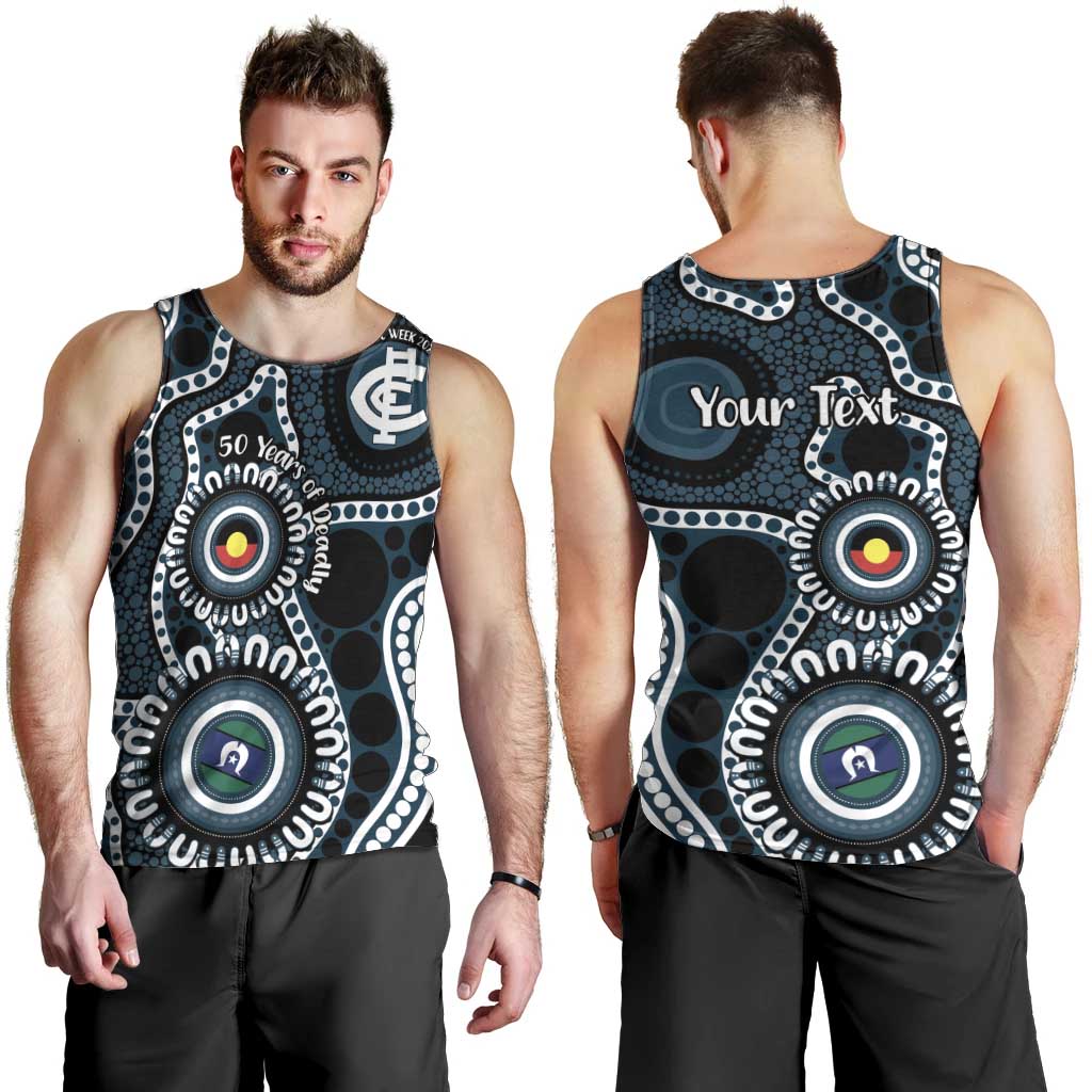 Carlton NAIDOC Week 2026 Personalised Men Tank Top 50 Years of Deadly Aboriginal Art