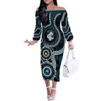 Carlton NAIDOC Week 2026 Personalised Off The Shoulder Long Sleeve Dress 50 Years of Deadly Aboriginal Art