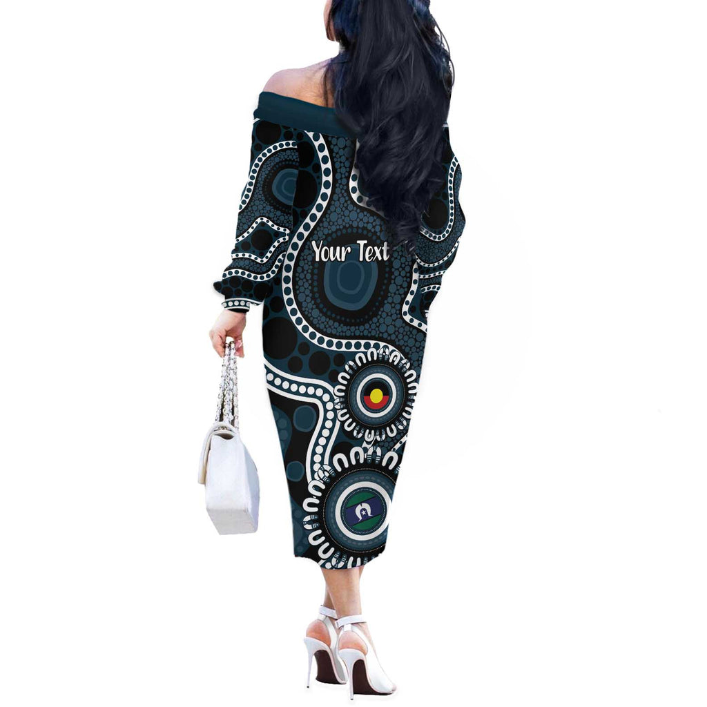 Carlton NAIDOC Week 2026 Personalised Off The Shoulder Long Sleeve Dress 50 Years of Deadly Aboriginal Art