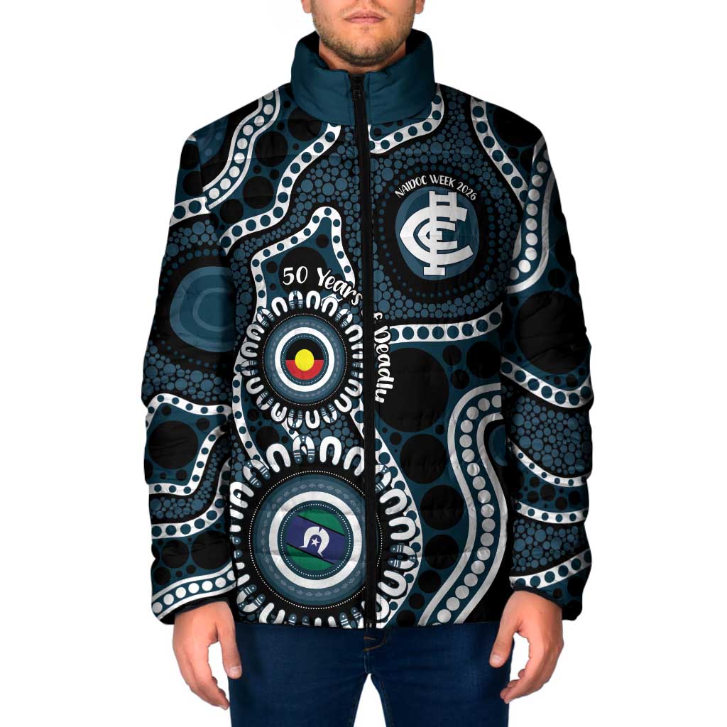 Carlton NAIDOC Week 2026 Personalised Padded Jacket 50 Years of Deadly Aboriginal Art