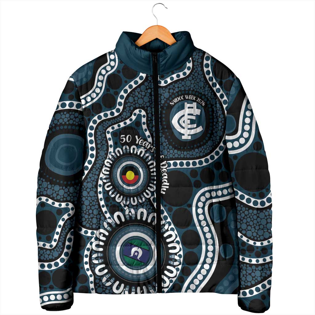 Carlton NAIDOC Week 2026 Personalised Padded Jacket 50 Years of Deadly Aboriginal Art