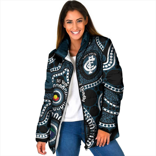 Carlton NAIDOC Week 2026 Personalised Padded Jacket 50 Years of Deadly Aboriginal Art