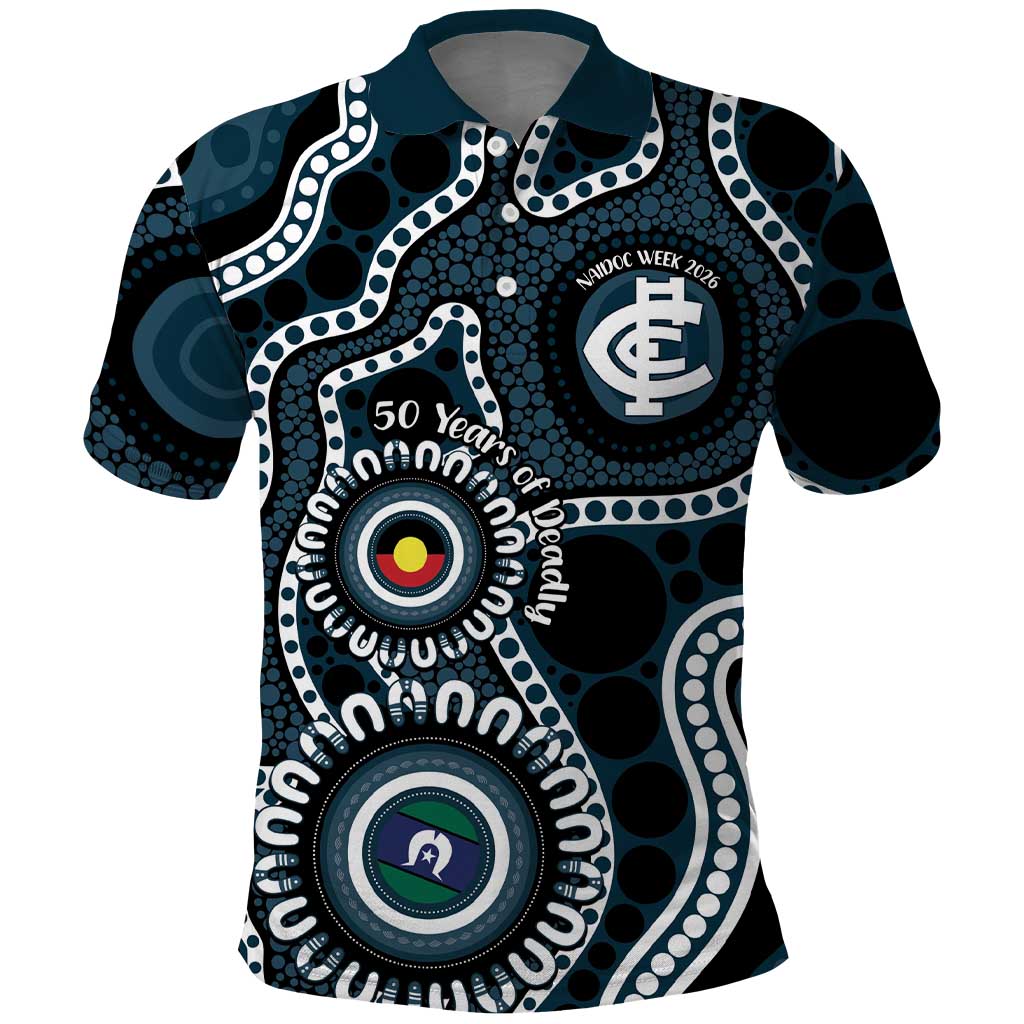 Carlton NAIDOC Week 2026 Personalised Polo Shirt 50 Years of Deadly Aboriginal Art