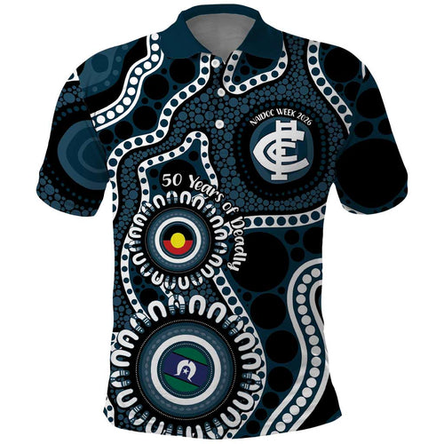Carlton NAIDOC Week 2026 Personalised Polo Shirt 50 Years of Deadly Aboriginal Art