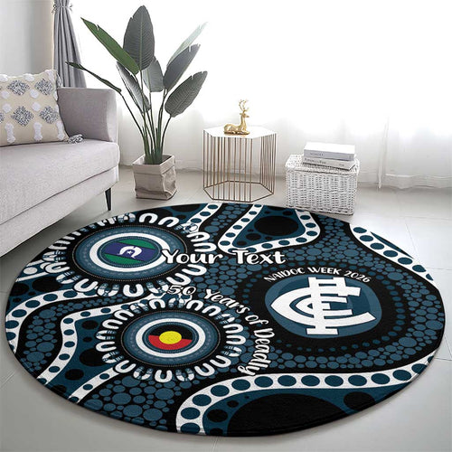 Carlton NAIDOC Week 2026 Personalised Round Carpet 50 Years of Deadly Aboriginal Art