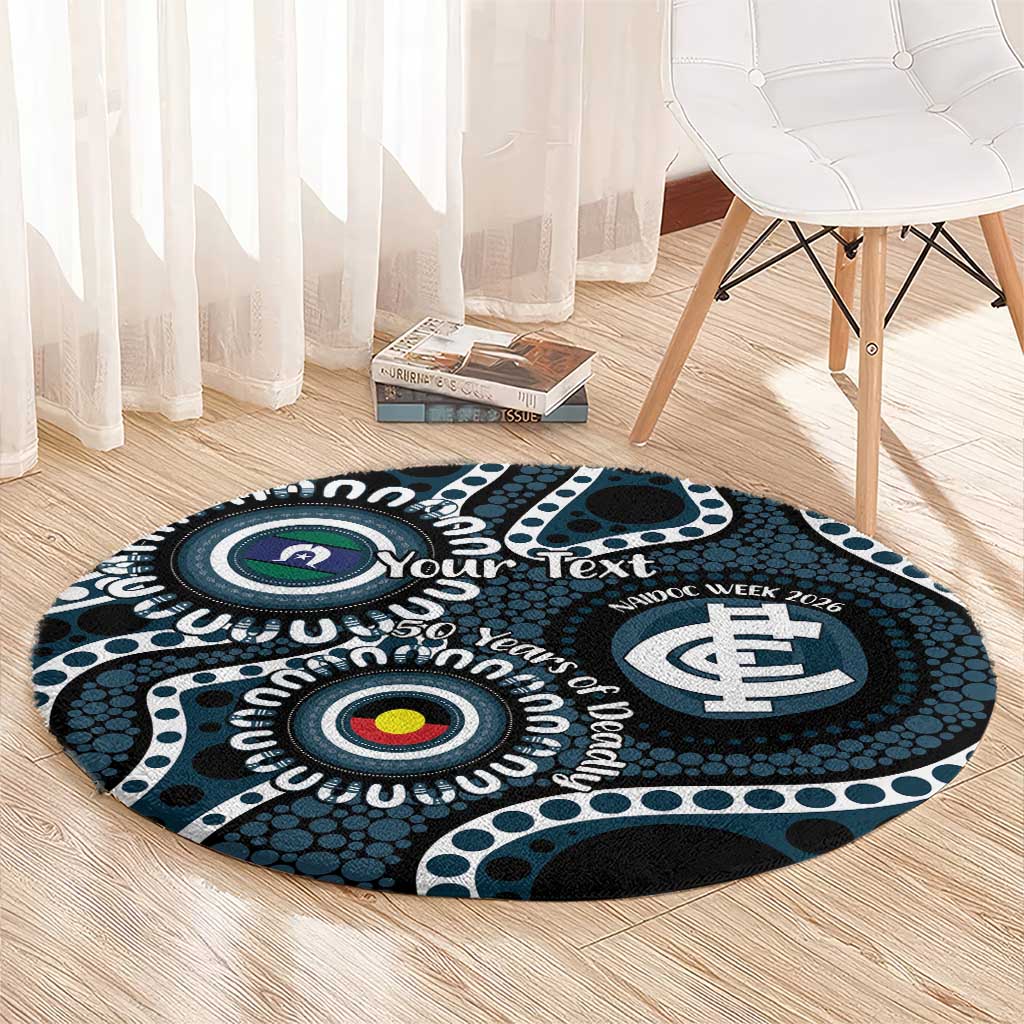 Carlton NAIDOC Week 2026 Personalised Round Carpet 50 Years of Deadly Aboriginal Art