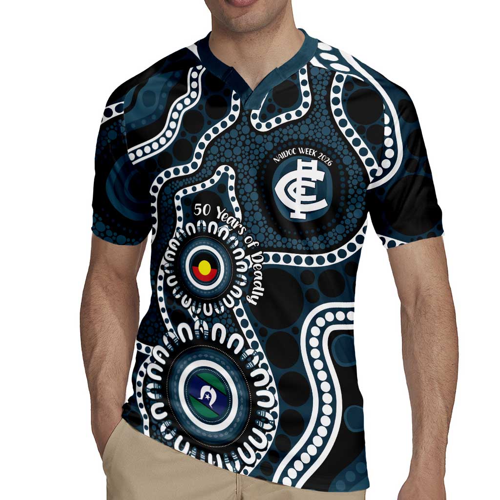 Carlton NAIDOC Week 2026 Personalised Rugby Jersey 50 Years of Deadly Aboriginal Art