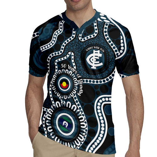 Carlton NAIDOC Week 2026 Personalised Rugby Jersey 50 Years of Deadly Aboriginal Art