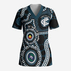Carlton NAIDOC Week 2026 Personalised Scrub Top 50 Years of Deadly Aboriginal Art
