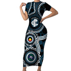 Carlton NAIDOC Week 2026 Personalised Short Sleeve Bodycon Dress 50 Years of Deadly Aboriginal Art