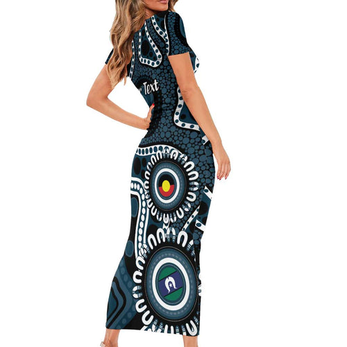 Carlton NAIDOC Week 2026 Personalised Short Sleeve Bodycon Dress 50 Years of Deadly Aboriginal Art