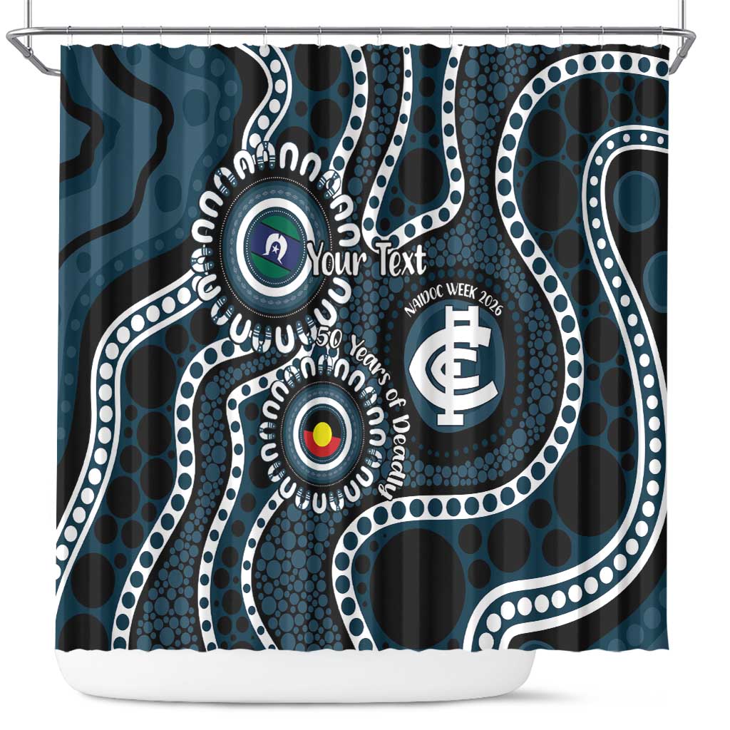 Carlton NAIDOC Week 2026 Personalised Shower Curtain 50 Years of Deadly Aboriginal Art