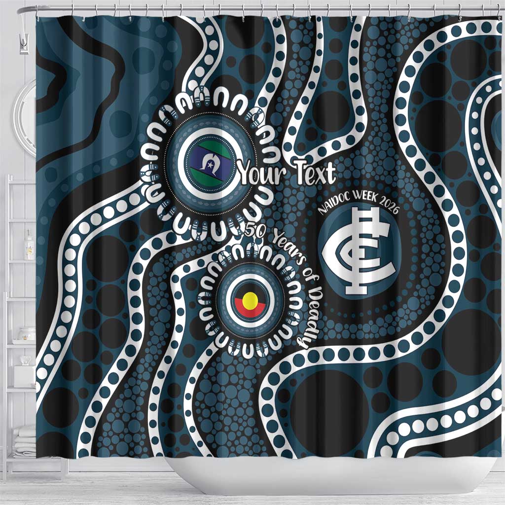 Carlton NAIDOC Week 2026 Personalised Shower Curtain 50 Years of Deadly Aboriginal Art