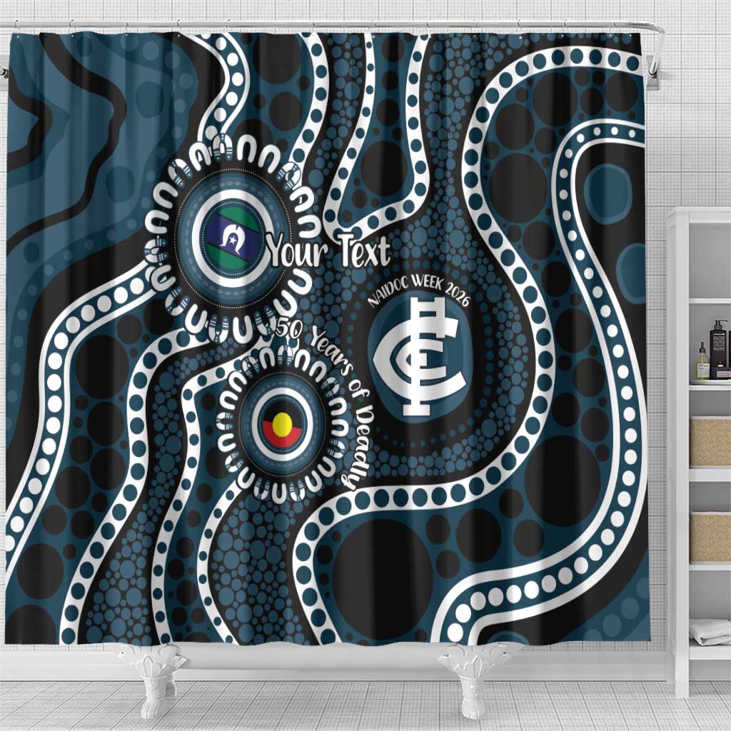 Carlton NAIDOC Week 2026 Personalised Shower Curtain 50 Years of Deadly Aboriginal Art