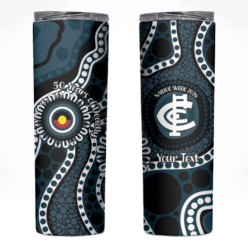 Carlton NAIDOC Week 2026 Personalised Skinny Tumbler 50 Years of Deadly Aboriginal Art