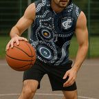 Carlton NAIDOC Week 2026 Personalised Sleeveless Hoodie 50 Years of Deadly Aboriginal Art
