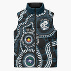 Carlton NAIDOC Week 2026 Personalised Sleeveless Puffer Jacket 50 Years of Deadly Aboriginal Art