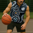 Carlton NAIDOC Week 2026 Personalised Sleeveless Zip Hoodie 50 Years of Deadly Aboriginal Art